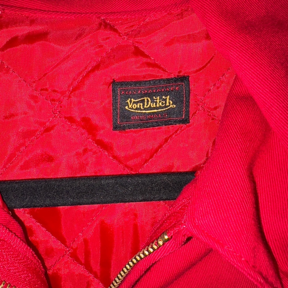 Von Dutch Classic and Vintage Gas Station Jacket in Red - Picture 3 of 5